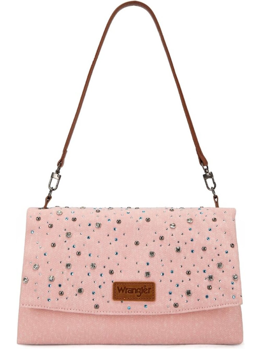 Wrangler Rhinestone Denim Shoulder Bag for Women Bling Crossbody Handbag | Jean